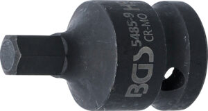 BGS 5485-9 Kraft-Bit-Einsatz | Länge 42 mm | Antrieb Innenvierkant 12,5 mm (1/2") | Innensechskant 9 mm