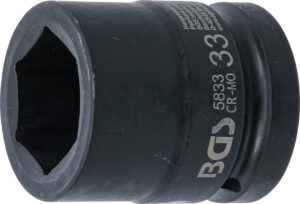 BGS 5833 Kraft-Steckschlüssel-Einsatz Sechskant | Antrieb Innenvierkant 25 mm (1") | SW 33 mm