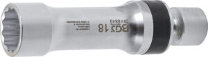 BGS 6849 Zündkerzen-Gelenkeinsatz Zwölfkant mit Haltefeder | Antrieb Innenvierkant 10 mm (3/8") | SW 18 mm