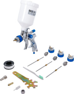 BGS 70048 Druckluft-Farbsprühpistole | mit 3 Sprühdüsen | 1,4 - 1,7 - 2,0 mm