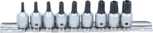 BGS 71020 Bit-Einsatz-Satz | Antrieb Innenvierkant 6,3 mm (1/4") | TS-Profil (für Torx Plus) mit Bohrung TS10 - TS50 | 9-tlg.