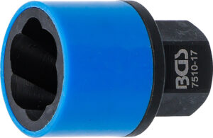 BGS 7510-17 Spiral-Profil-Steckschlüssel-Einsatz / Schraubenausdreher | Antrieb Außensechskant 17 mm | SW 17 mm