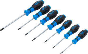 BGS 7841 Schraubendreher-Satz | T-Profil (für Torx) mit Bohrung | T10 - T40 | 7-tlg.