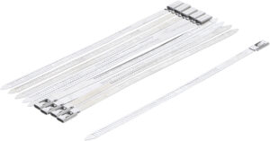 BGS 80780 Kabelbinder-Sortiment | Edelstahl | rostfrei | 7,0 x 200 mm | 10-tlg.