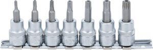 BGS 9341 Bit-Einsatz-Satz | Antrieb Innenvierkant 10 mm (3/8") | T-Profil (für Torx) mit Bohrung T15 - T50 | 7-tlg.