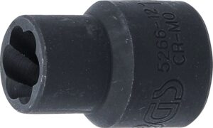 BGS 5266-12 Spiral-Profil-Steckschlüssel-Einsatz / Schraubenausdreher | Antrieb Innenvierkant 12,5 mm (1/2") | SW 12 mm