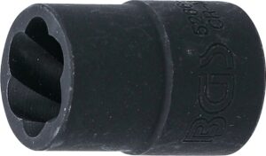 BGS 5266-15 Spiral-Profil-Steckschlüssel-Einsatz / Schraubenausdreher | Antrieb Innenvierkant 12,5 mm (1/2") | SW 15 mm